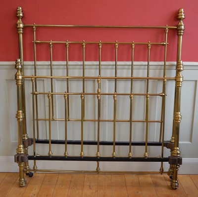 Lot 410 - Late 19th-century brass and iron bedstead.