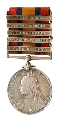 Lot 410 - Queen's South Africa medal with five clasps