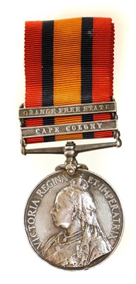 Lot 412 - Queen's South Africa medal with two clasps