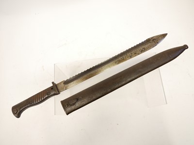 Lot 322 - German WWI S.98/05 m.S. saw back 'butcher' bayonet and scabbard