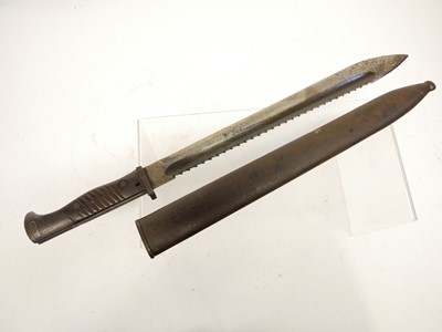 Lot 322 - German WWI S.98/05 m.S. saw back 'butcher' bayonet and scabbard