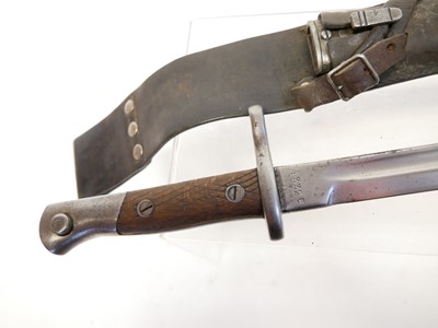 Lot 327 - Spainish M1913 bayonet and scabbard with leather frog