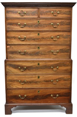 Lot 397 - George III mahogany chest on chest