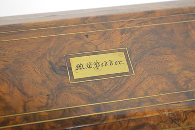 Lot 267 - Victorian walnut veneered tabletop writing box