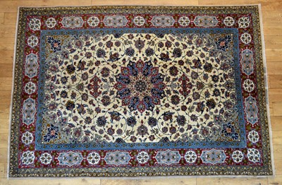 Lot 373 - Iranian Isfahan part silk rug