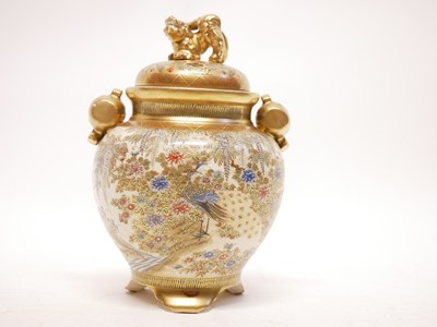 Lot 186 - Japanese Satsuma lidded vase