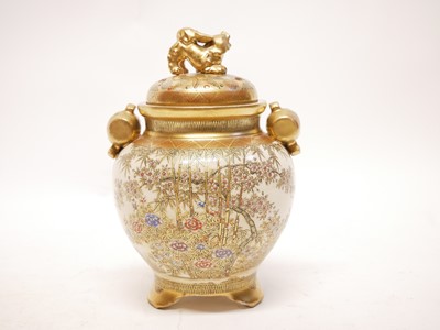 Lot 186 - Japanese Satsuma lidded vase