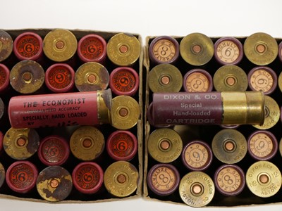 Lot 197 - Two sets of twenty five vintage shotgun cartridges, LICENCE REQUIRED