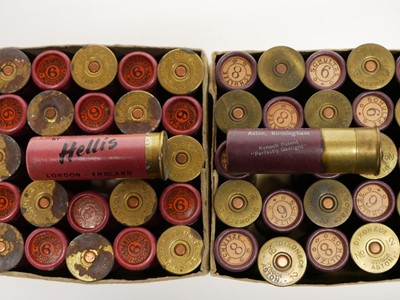 Lot 197 - Two sets of twenty five vintage shotgun cartridges, LICENCE REQUIRED