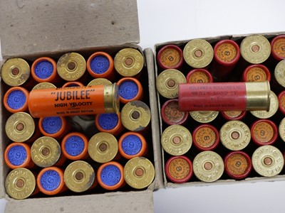 Lot 199 - Two boxes of twenty five vintage 12 bore shotgun cartridges, LICENCE REQUIRED