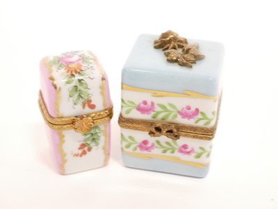 Lot 188 - Two Limoges hand-painted perfume containers