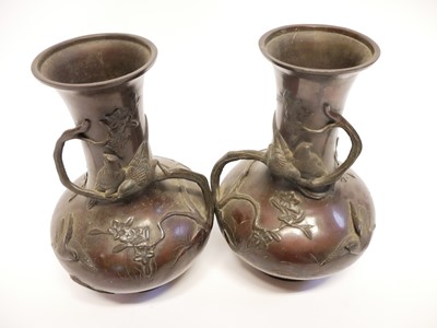 Lot 226 - Pair of Japanese bronze vases