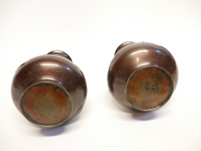 Lot 226 - Pair of Japanese bronze vases