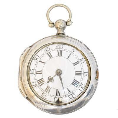 Lot 173 - An 18th century silver pair cased pocket watch by Thos Fazakerley, London