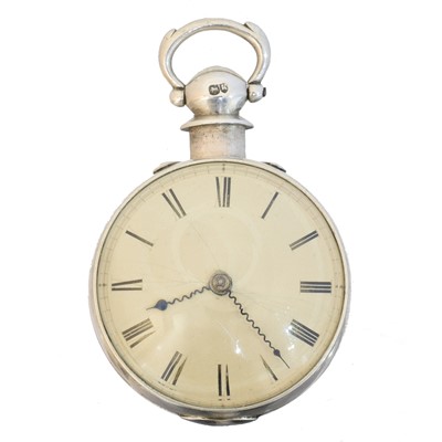 Lot 167 - A silver pair cased pocket watch by Benjamin Grey and Justin Vulliamy