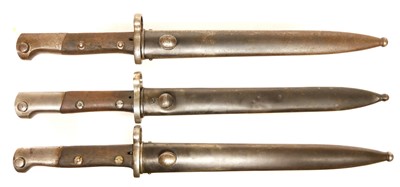 Lot 314 - Three Czech M1912 bayonets and scabbards