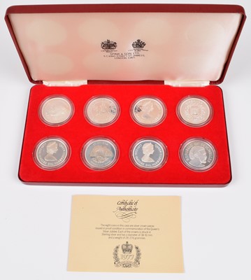 Lot 62 - A Queen Elizabeth II Silver Jubilee 1977 silver proof eight crown sized coin collection.