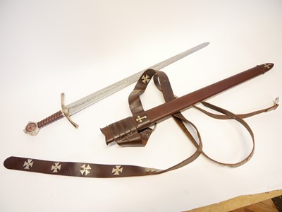 Lot 275 - Knights templar sword and scabbard with belt