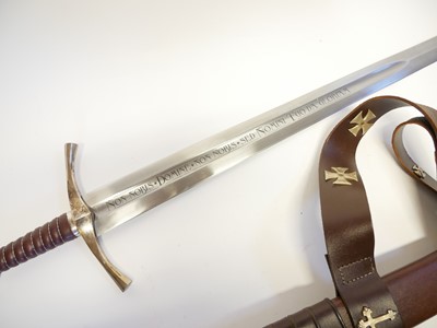 Lot 275 - Knights templar sword and scabbard with belt
