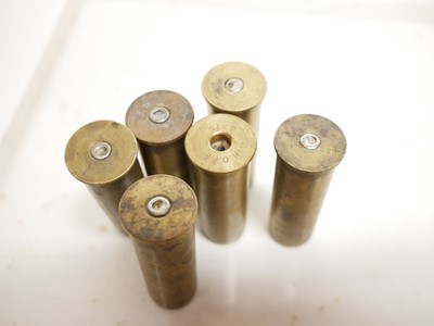 Lot 221 - Sixty four .577/450 Martini Henry brass cases and twenty .577 Snider brass cases