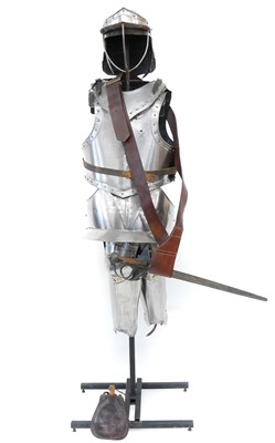Lot 368 - Civil war set of armour and a sword