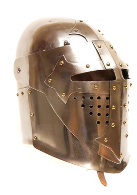 Lot 371 - Steel helmet of fighting thickness steel