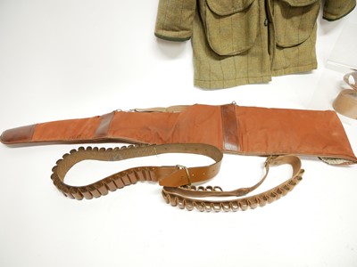 Lot 233 - Hucklecote shooting jacket and shooting accesories