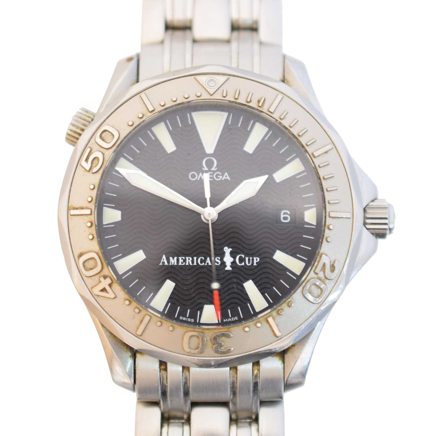 Lot A stainless steel and gold Omega Seamaster Limited Edition ‘America’s Cup’ watch
