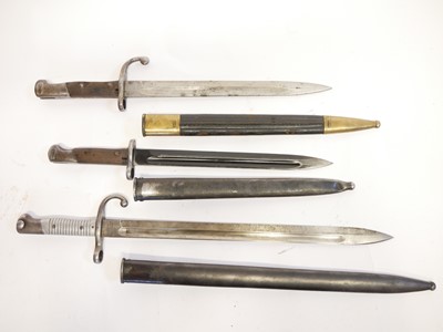 Lot 300 - Three bayonets and scabbards