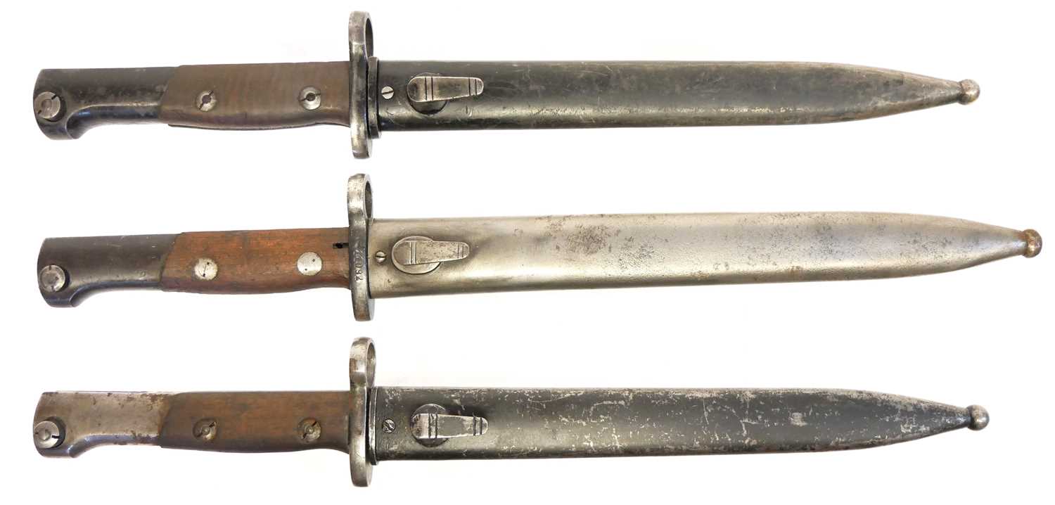 Lot 301 - Three Belgian bayonets