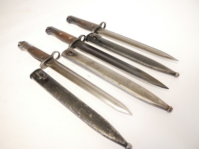 Lot 301 - Three Belgian bayonets