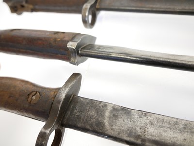 Lot 302 - Five British / Indian bayonets without scabbards