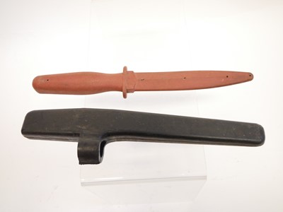 Lot 304 - Rubber training bayonet and knife.