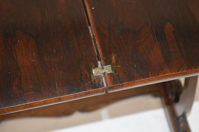 Lot 377 - Victorian rosewood fold-over card table