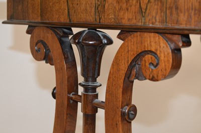 Lot 377 - Victorian rosewood fold-over card table