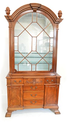 Lot 340 - Figured mahogany display cabinet