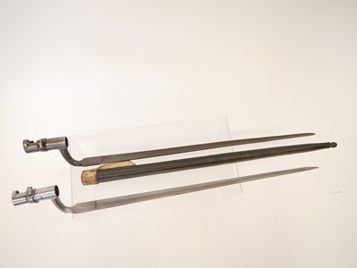 Lot 295 - Two Belgian Model 1867 Socket bayonets