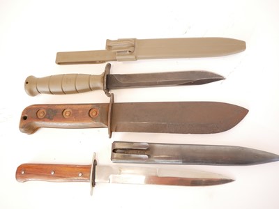 Lot 296 - Survival knife, Glock knife and a boot knife