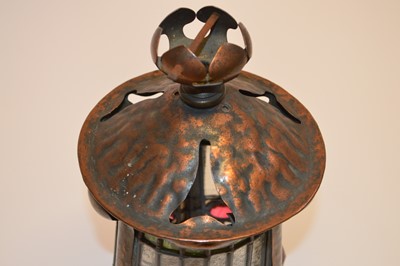 Lot 235 - Arts & Crafts stained glass lantern
