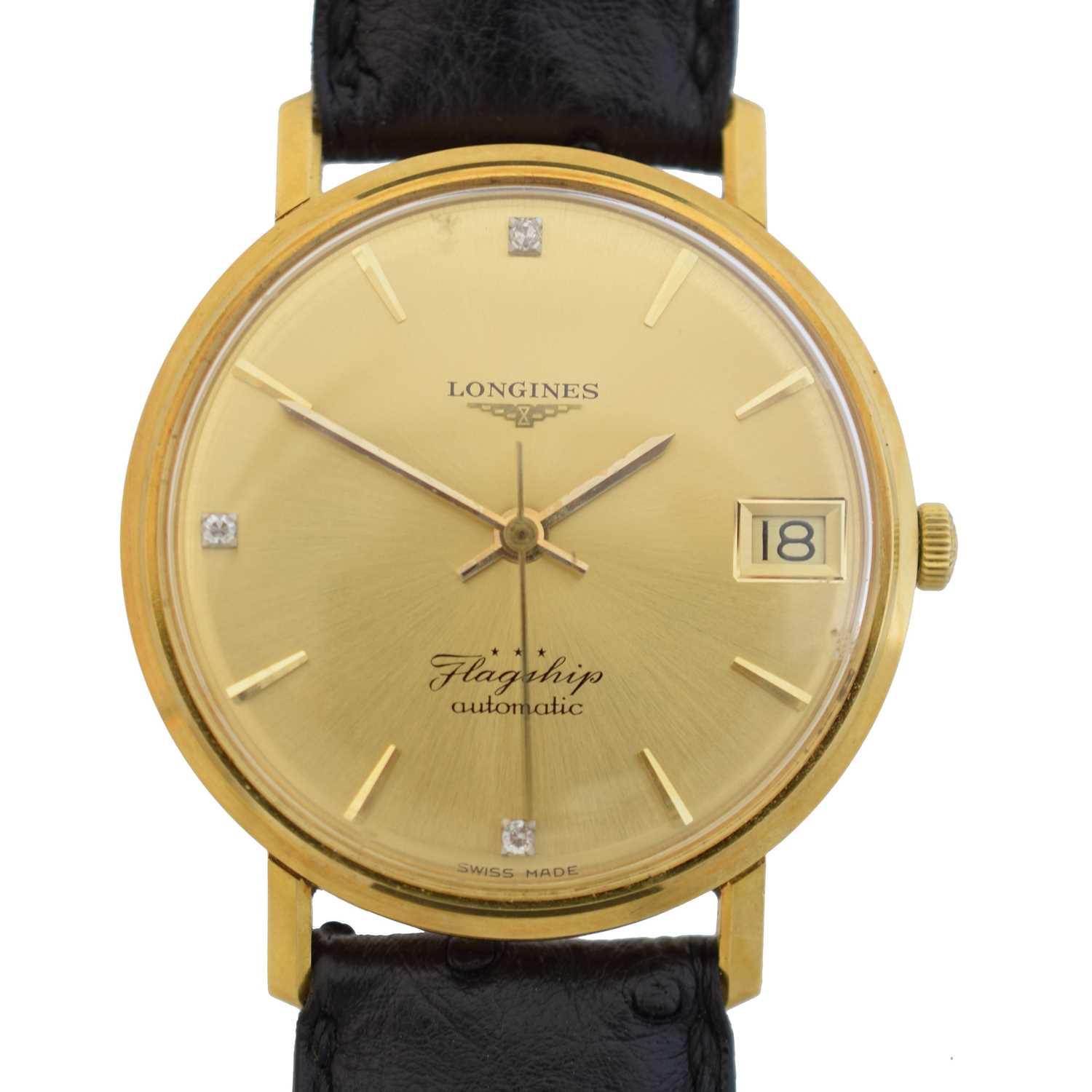 Lot 119 - A 1960s 18ct gold Longines Flagship automatic wristwatch