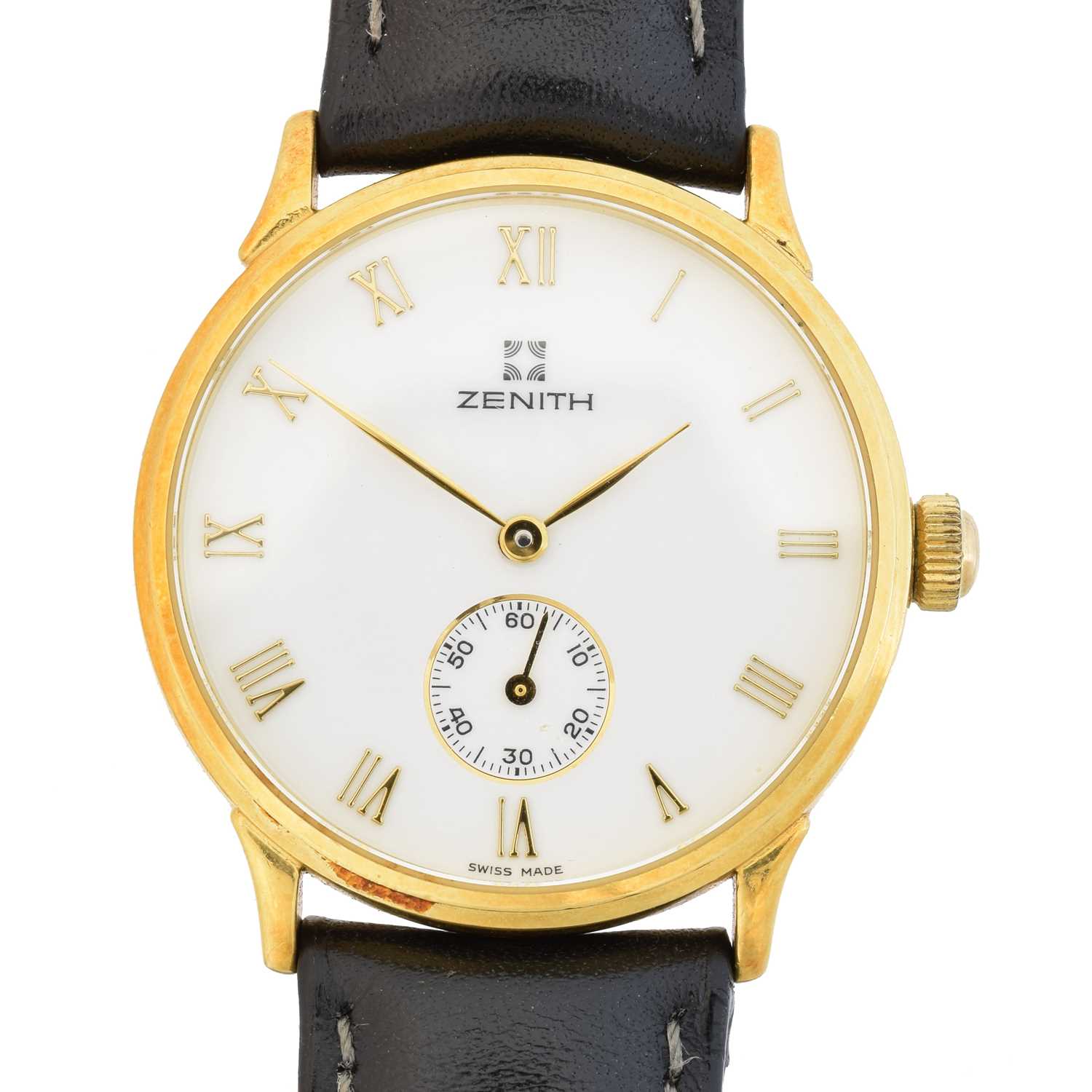 163 - An 18ct gold Zenith watch, 