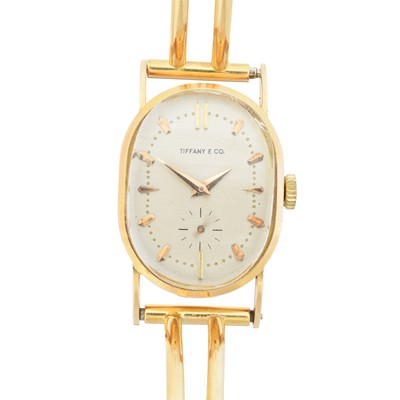 Lot 105 - An 18ct gold Eska for Tiffany & Co. bangle watch