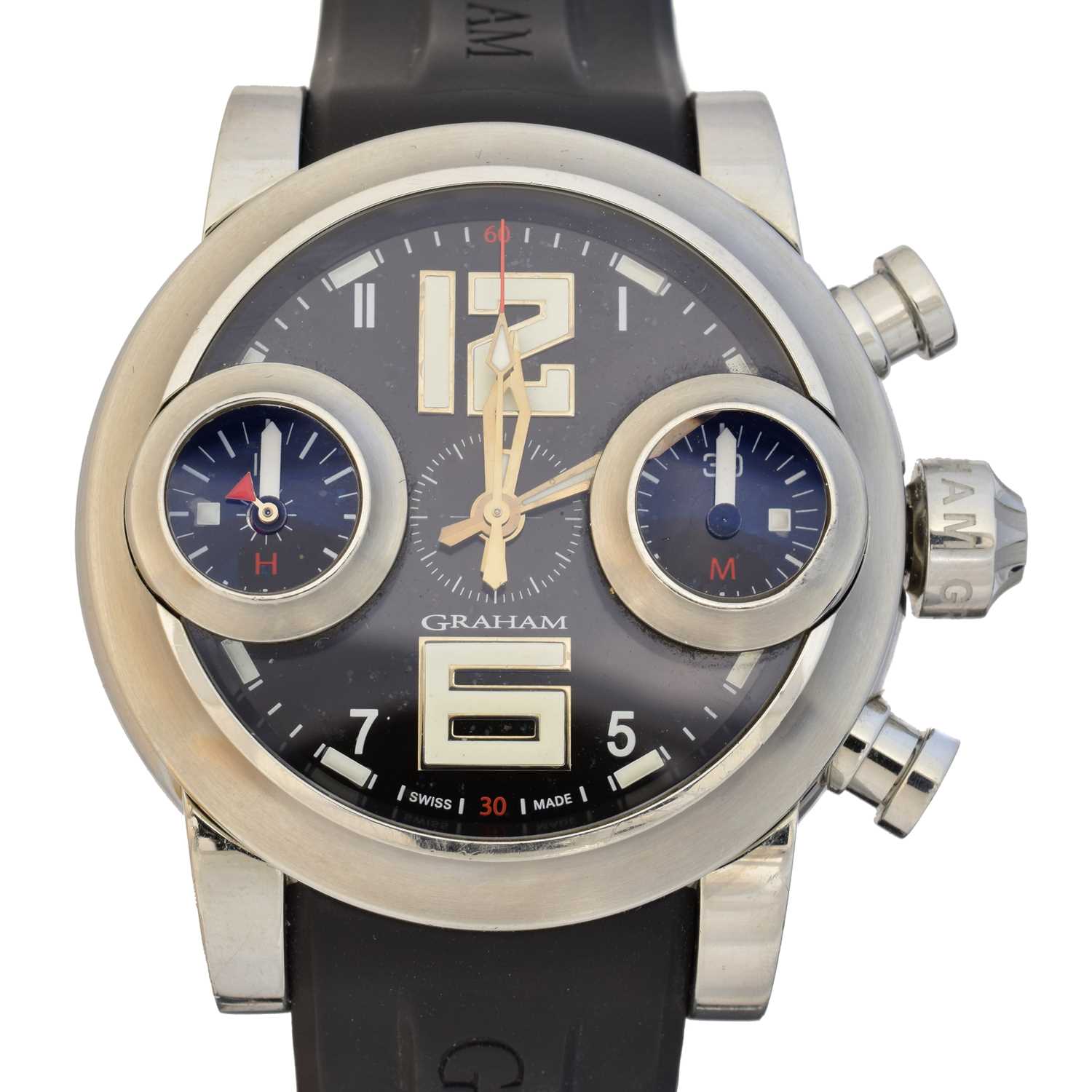 Lot 110 - A stainless steel Graham Swordfish Chronograph wristwatch