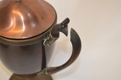Lot 272 - 19th century copper chocolate pot and three others
