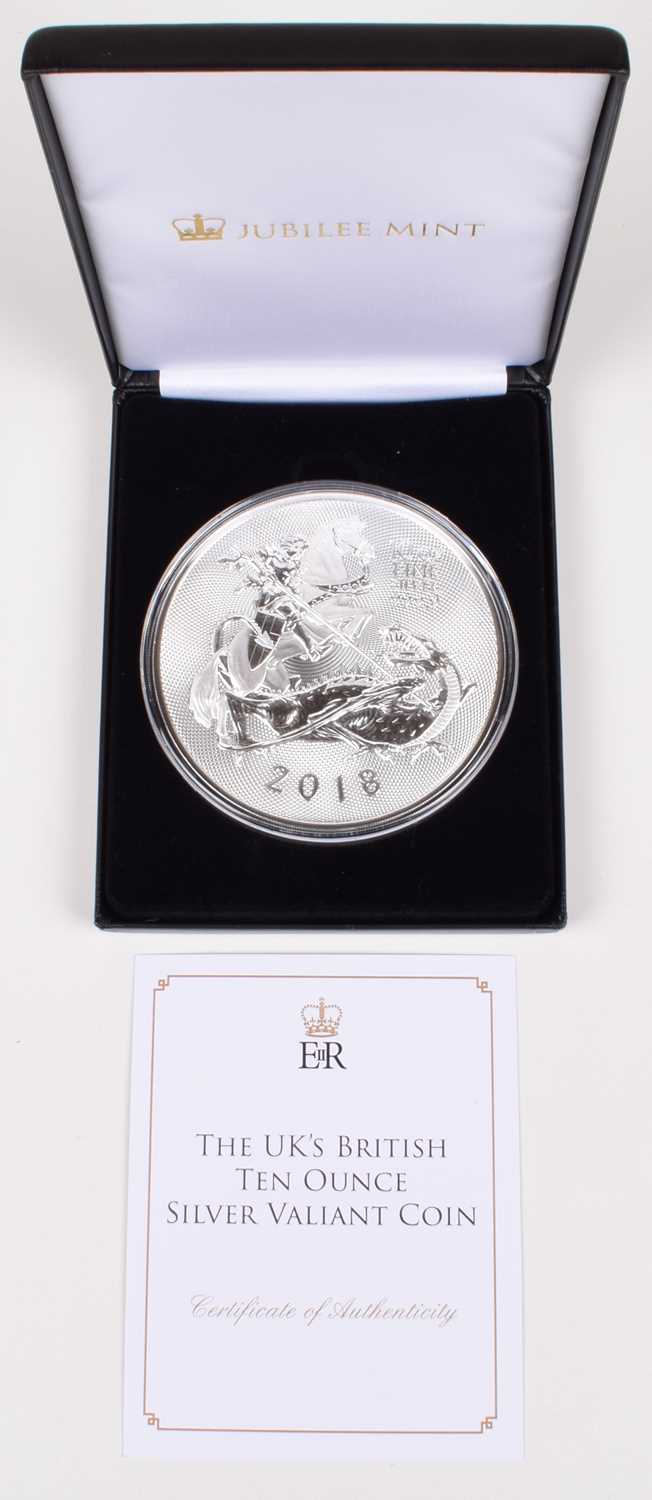 Lot 55 - Jubilee Mint, Ten Pounds, 2018, Silver Valiant 10 ounce silver coin.
