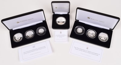 Lot 58 - Selection of nine various Jubilee Mint Royal Commemorative Silver Proof Coin Sets and covers (9).