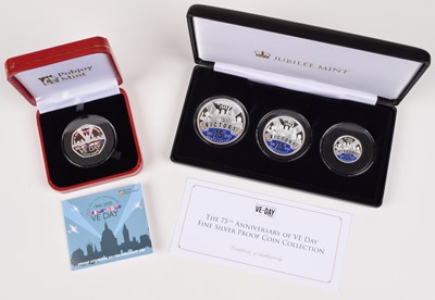 Lot 59 - Assortment of Jubilee Mint and others War-themed mainly Silver Proof Coin Collections (9).