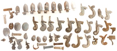 Lot 283 - Collection of hammers, frizzens, barrel keys and top jaws