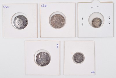 Lot 2 - King George I and II Maundy silver coins (9).