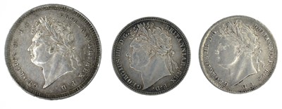 Lot 4 - King George IV Maundy silver coins (3).